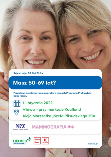 LUX MED Diagnostyka zaprasza na bezpłatne badania mammograficzne finansowane przez NFZ  w ramach Programu Profilaktyki Raka Piersi. 