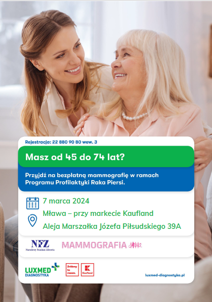 Bezpłatne badania mammograficzne w mobilnej pracowni mammograficznej  LUX MED w marcu - Mł