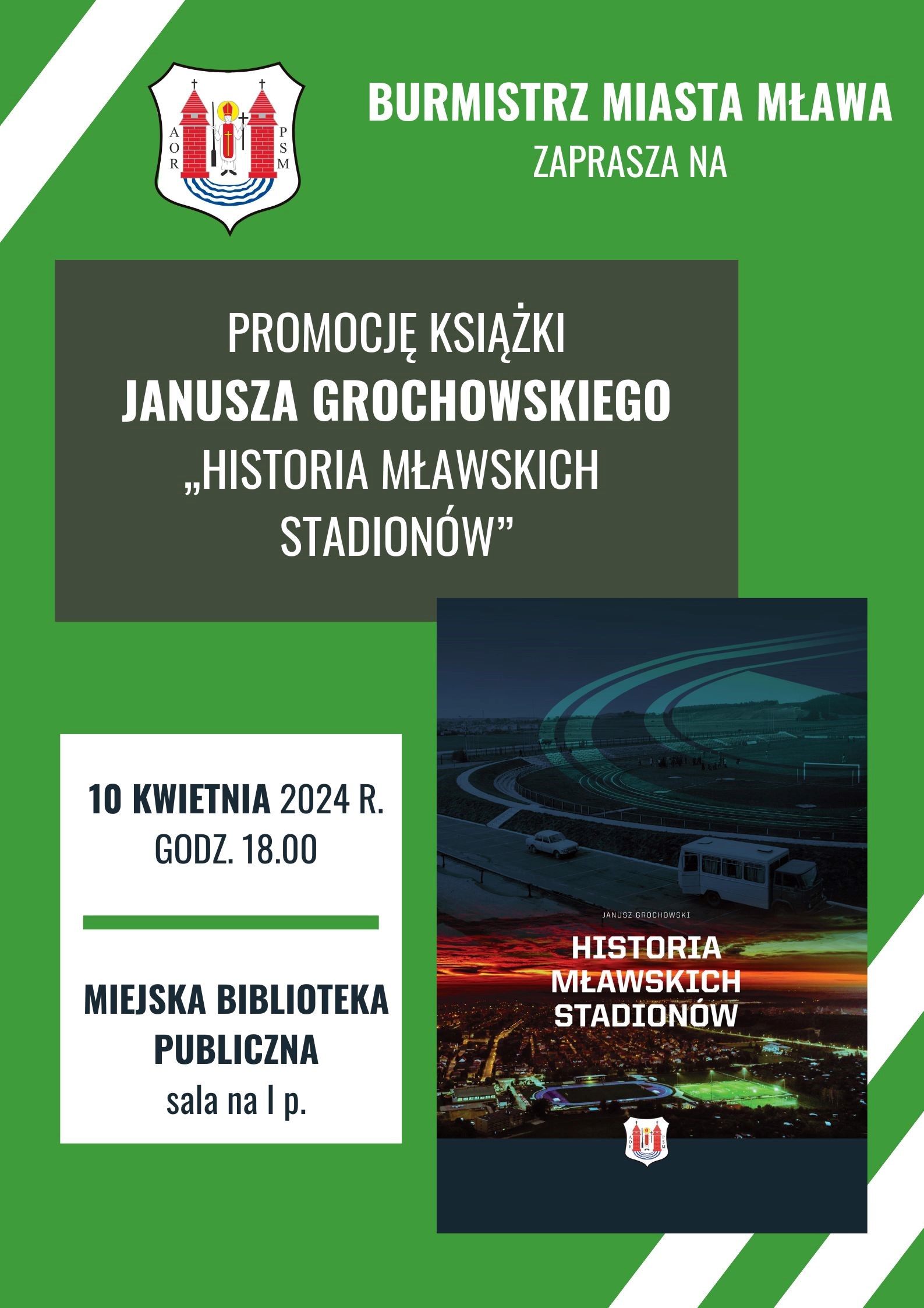 Promocja książki ''Historia Mławskich Stadionów'' Janusza Grochowskiego 