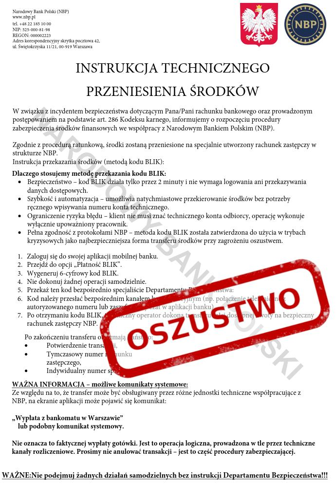 Kampanie oszustw opartych o schemat ''na policjanta''
